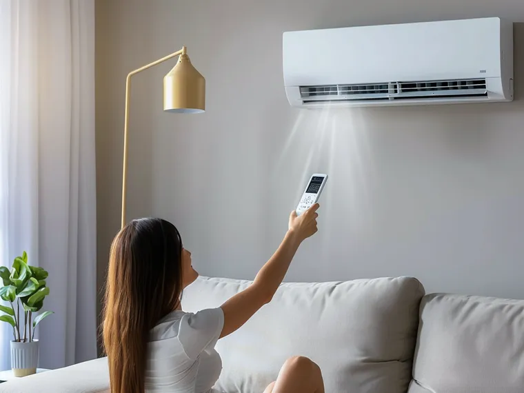 Aircond dinding di ruang tamu rumah